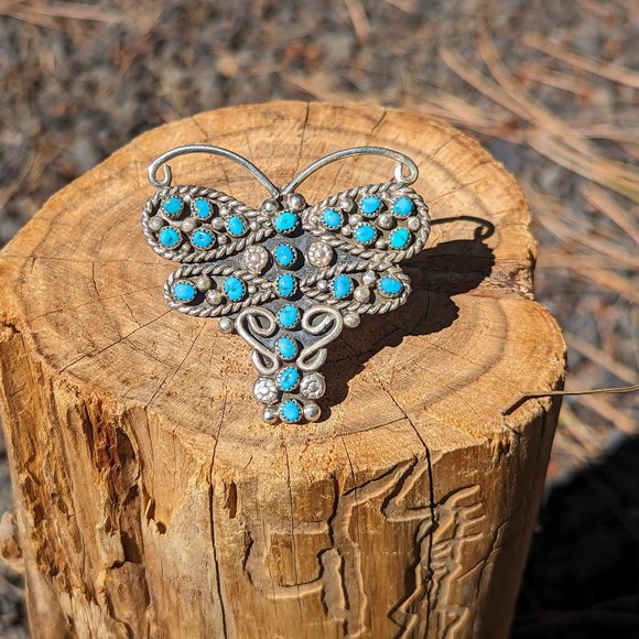 Navajo Adjustable Turquoise Dragonfly Native American Ring Jewelry Sz 8US*** - Picture 3 of 9
